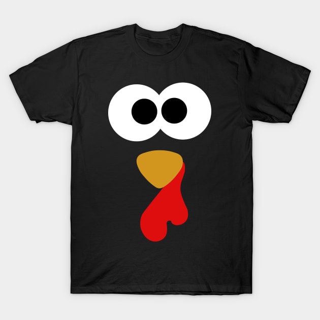 Thanksgiving Turkey Face T-Shirt by DragonTees